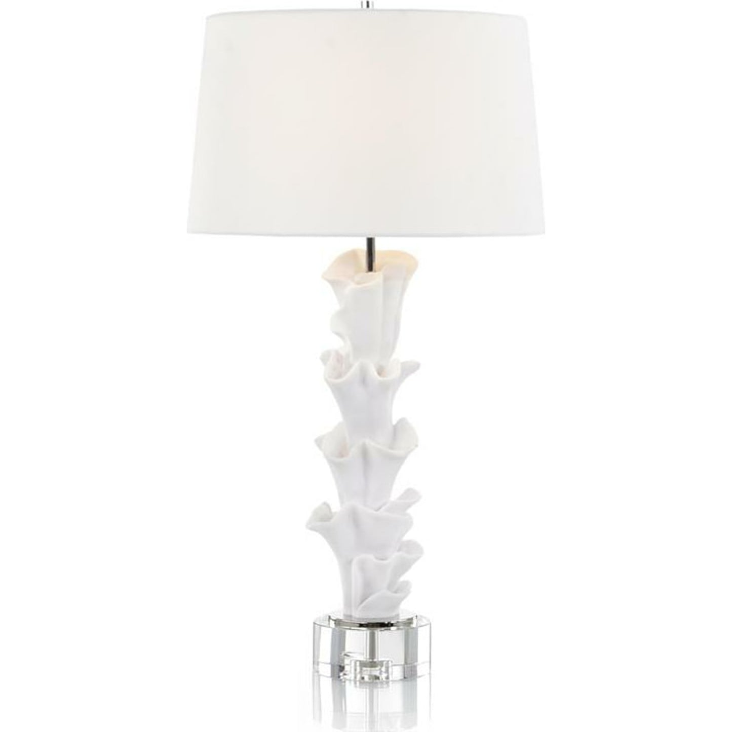 001 SR-866170 | Primary Silo | Sculptural Coral Table Lamp by John-Richard in nickel, white. Made from crystal, nickel in a coastal style.