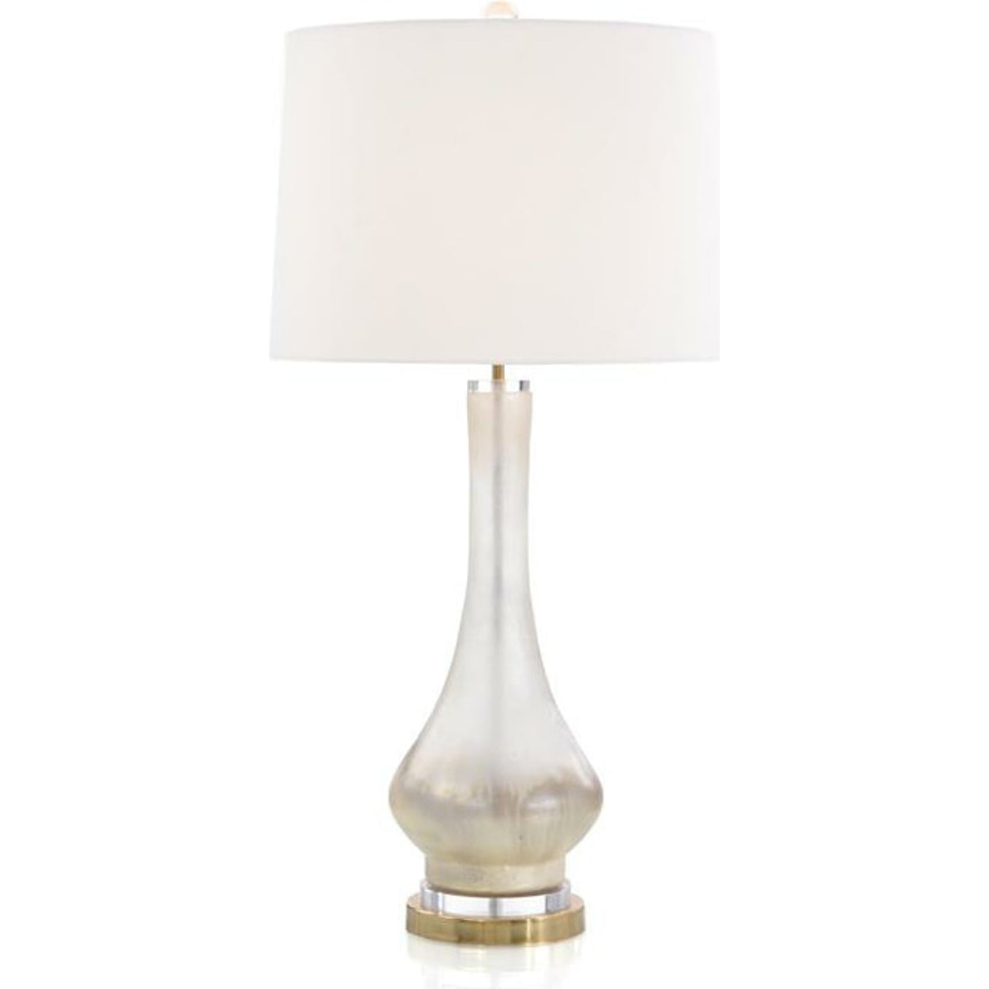 001 SR-864674 | Primary Silo | Luminescent Table Lamp by John-Richard in brass, white. Made from brass, cotton, glass in a transitional style.