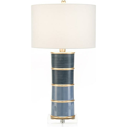 Pillar Table Lamp by John-Richard in brass, gold, white. Made from acrylic, brass in a transitional style.