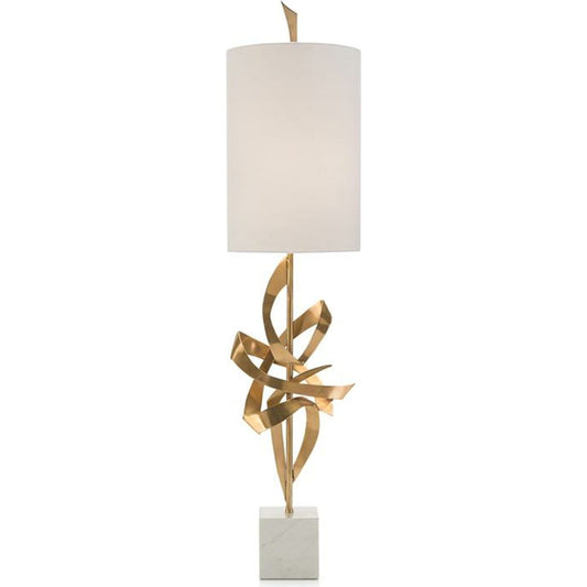 Architectural Table Lamp - by John-Richard in brass, gold, white. Made from brass in a modern style.