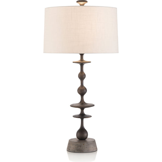 Baluster Table Lamp by John-Richard in black, gray. Made from iron, marble, crystal in a eclectic & global style.