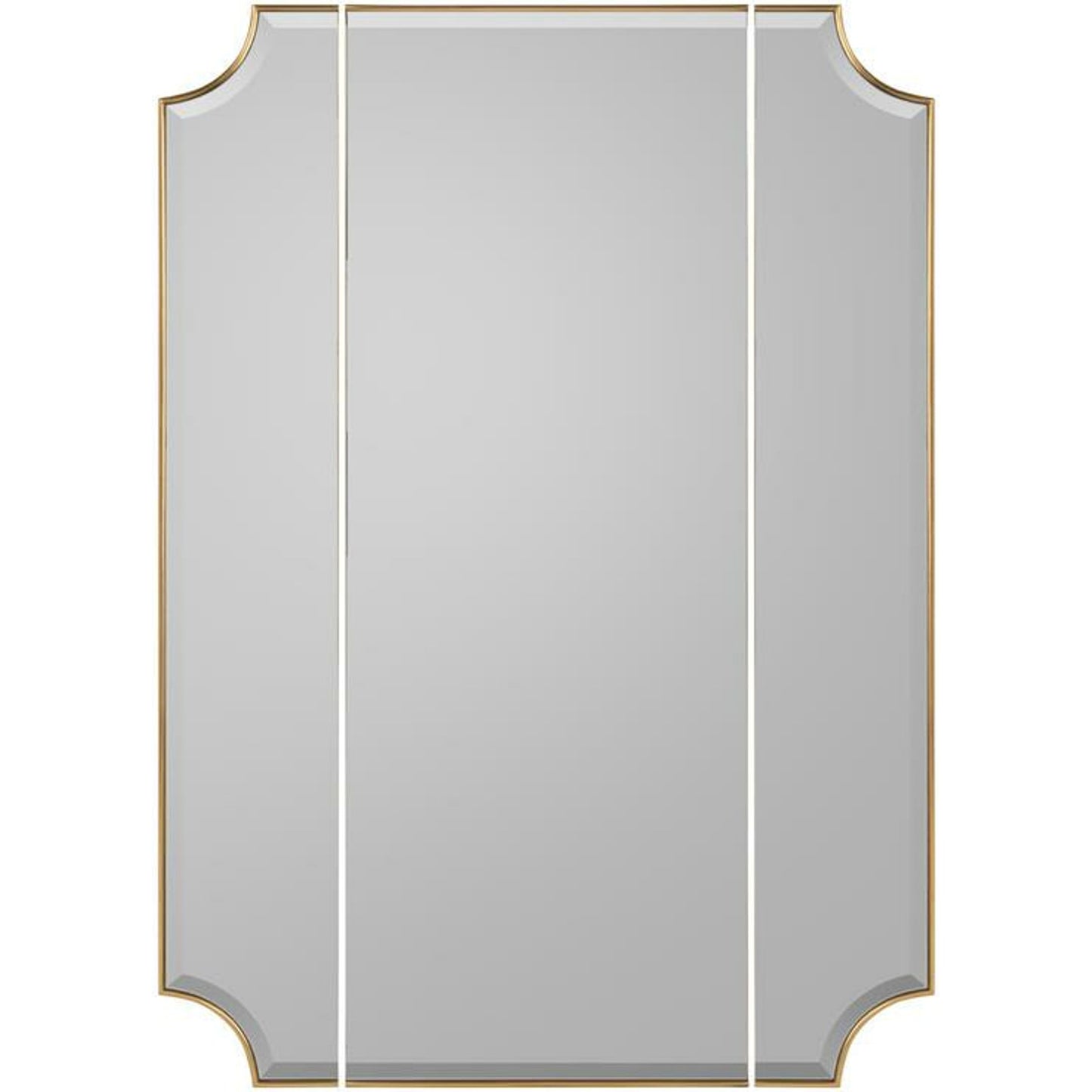 001 SR-864965 | Primary Silo | Moulin Triptych Mirror by John-Richard in gold. Made from unique in a traditional style.