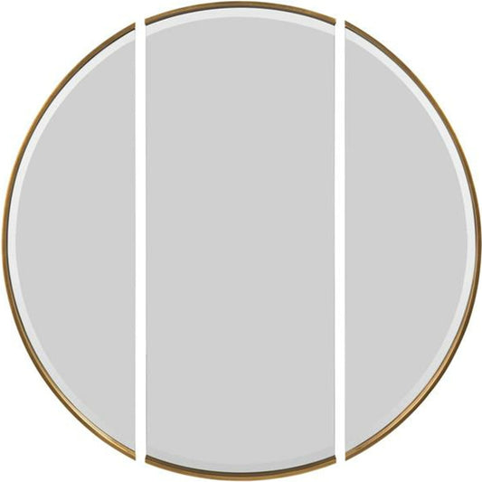 Tarski's Triptych Mirror by John-Richard in gold. Made from unique in a modern style.