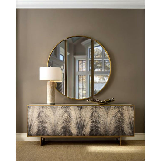 Tarski's Triptych Mirror by John-Richard in gold. Made from unique in a modern style.