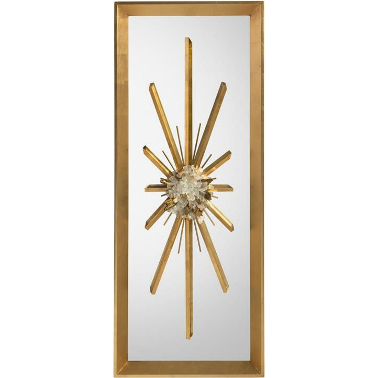 001 SR-864187 | Additional Silo | Golden Crystal Burst Mirror I by John-Richard in gold. Made from crystal in a transitional style.