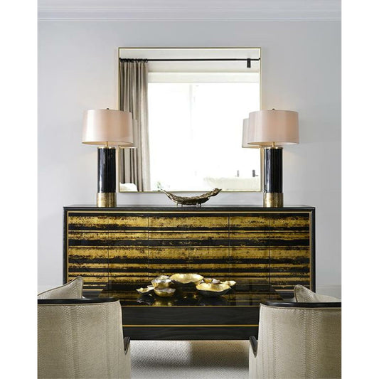 Rochester Mirror by John-Richard in gold. Made from unique in a modern style.