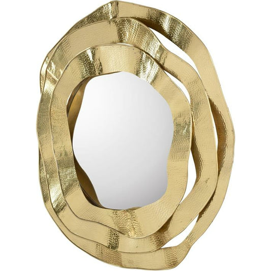 001 SR-865347 | Primary Silo | Ripple Mirror by John-Richard in brass. Made from brass in a modern style.