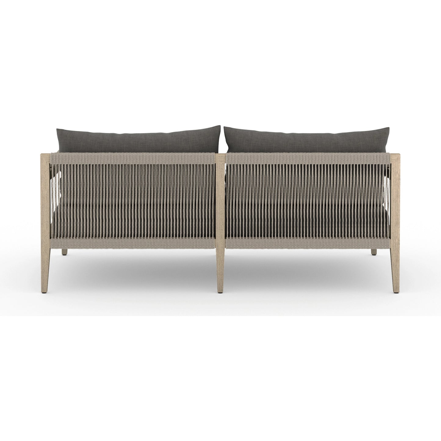 039 SR-712998 | Additional Silo | Sherwood Outdoor Sofa, Washed Brown by Four Hands. Made from 100% olefin, solid fsc®-certified teak, 100% polypropylene in a coastal style.