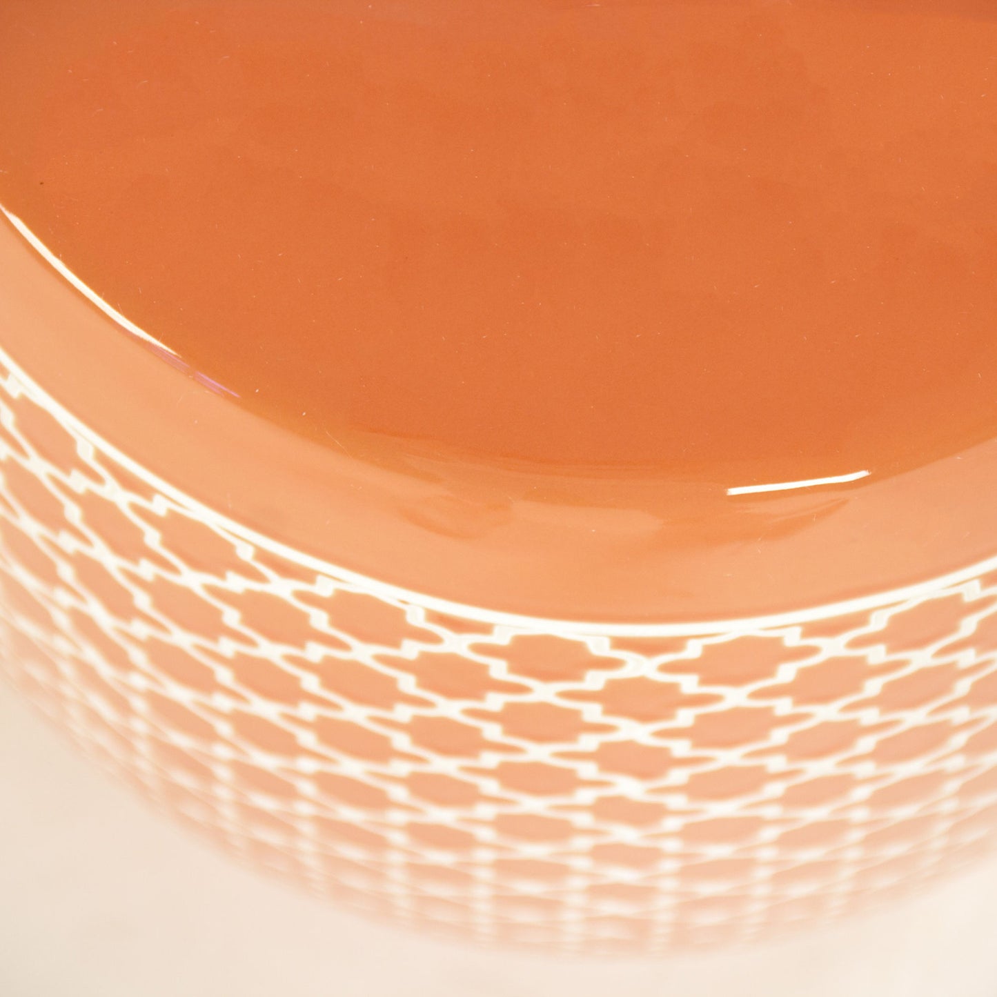 004 S-337220 | Closeup | Gable Garden Stool Orange by Zentique in ceramic. Made from ceramic in a modern style.