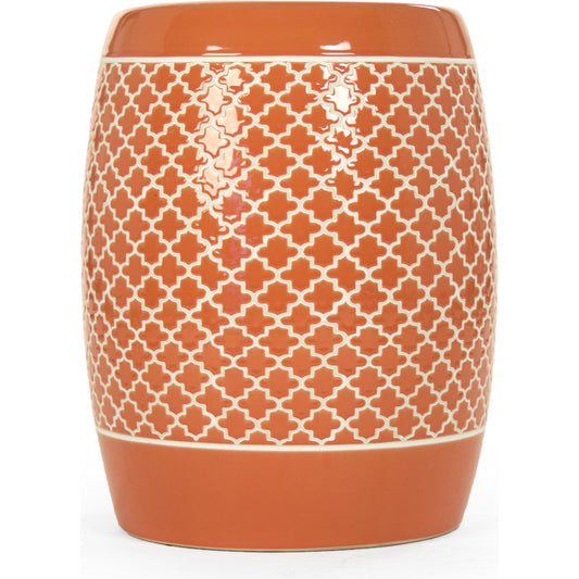 Gable Garden Stool Orange by Zentique in ceramic. Made from ceramic in a modern style.