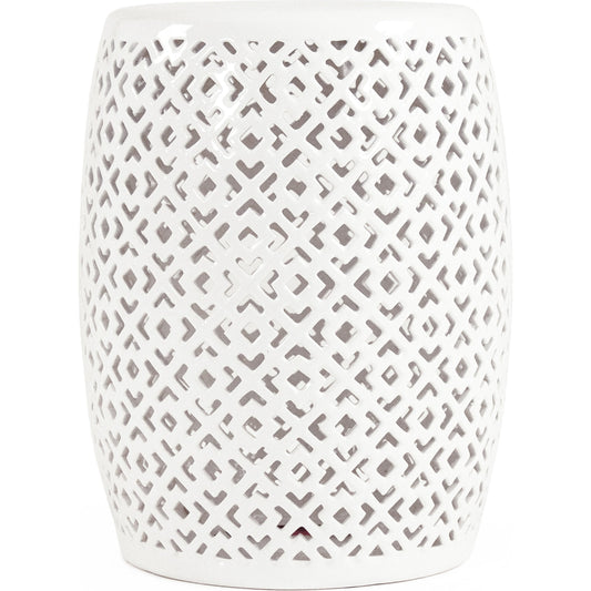 Lorin Garden Stool White by Zentique in white and ceramic. Made from ceramic in a eclectic & global style.