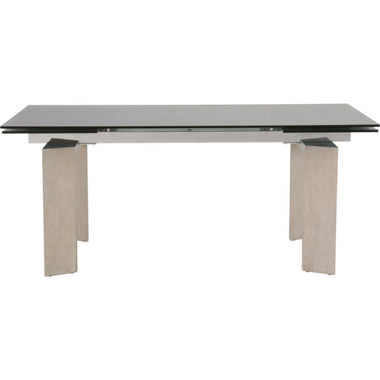 Jett Dining Table by Essentials For Living in natural gray, smoke gray. Made from solid ash, ash veneer, tempered glass in a modern style.
