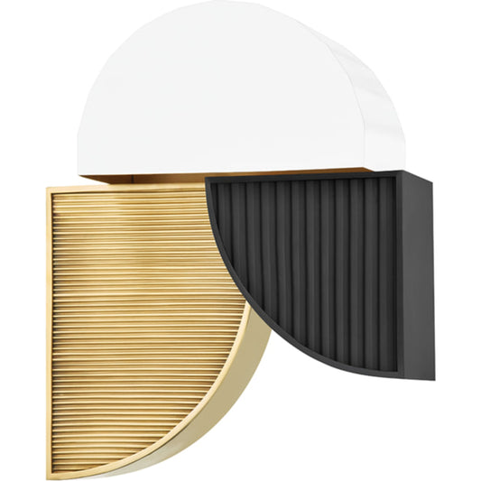 Construct Wall Sconce by Hudson Valley in aged brass. Made from steel in a modern style.