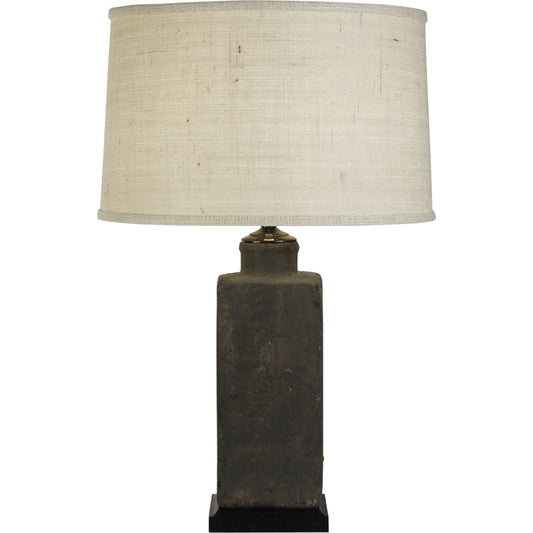 Pottery Lamp by Zentique in distressed dark gray and granular clay. Made from granular clay in a modern style.