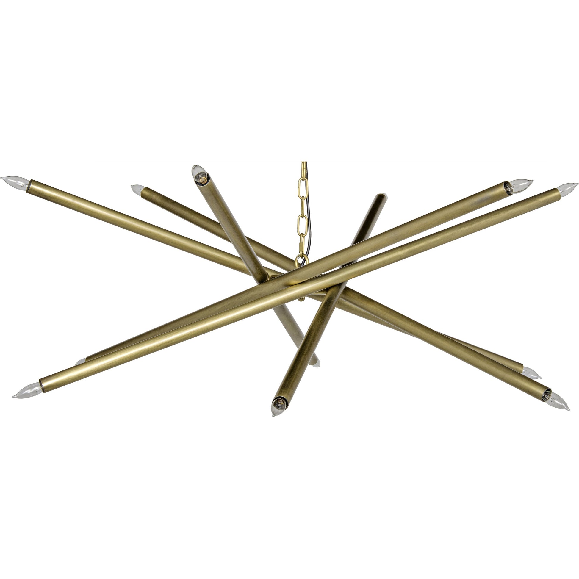 Ikram Chandelier by Noir in antique brass. Made from metal in a modern style.