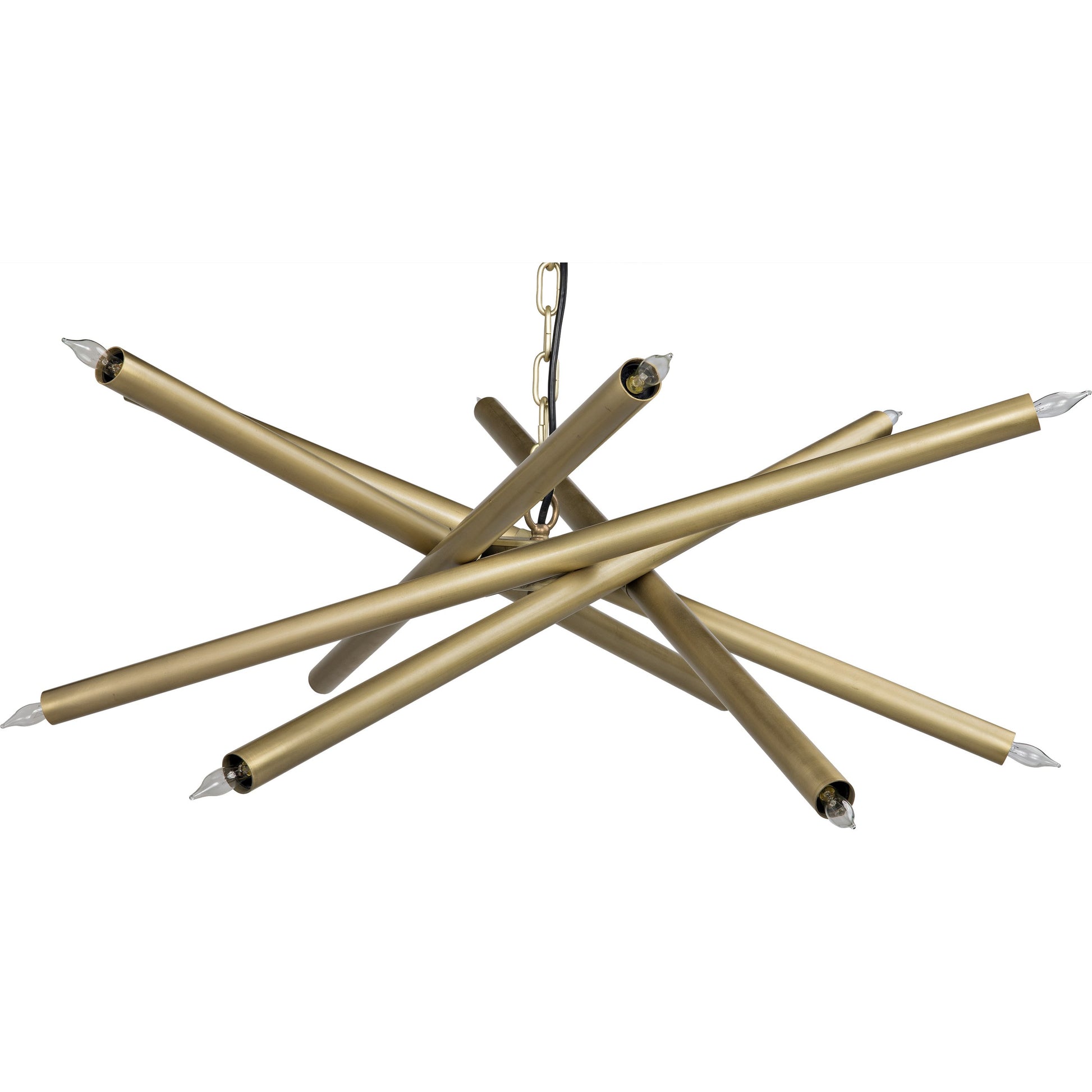 Ikram Chandelier by Noir in antique brass. Made from metal in a modern style.