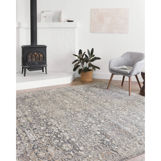 Lucia LUC-04 Rug by Loloi in gray, mist. Made from polypropylene, polyester in a traditional style.