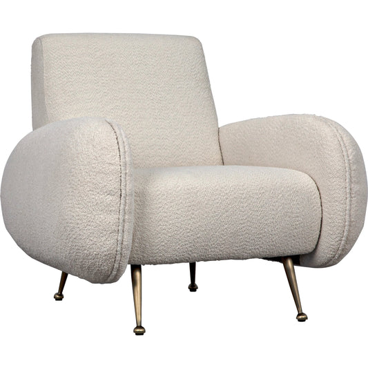 001 SI-1956893 | Primary Silo | Hera Chair by Noir in antique brass, off white. Made from metal and polyester in a modern style.