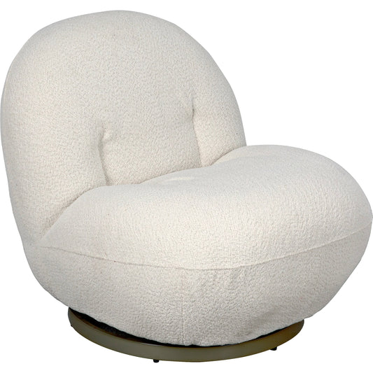 Artemis Chair by Noir in antique brass, off white. Made from metal and polyester in a modern style.