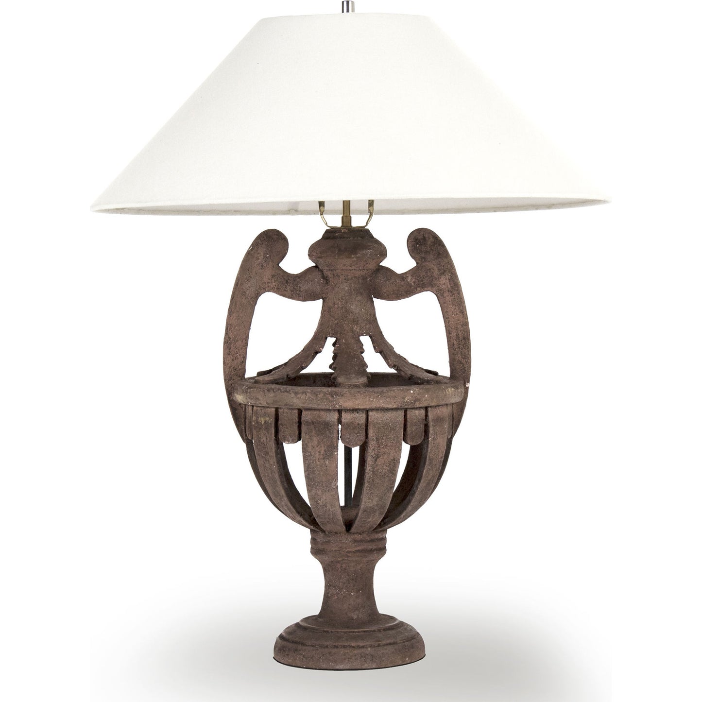 001 S-336864 | Closeup | Cavendish by Zentique in white shade and poplar. Made from poplar in a rustic style.