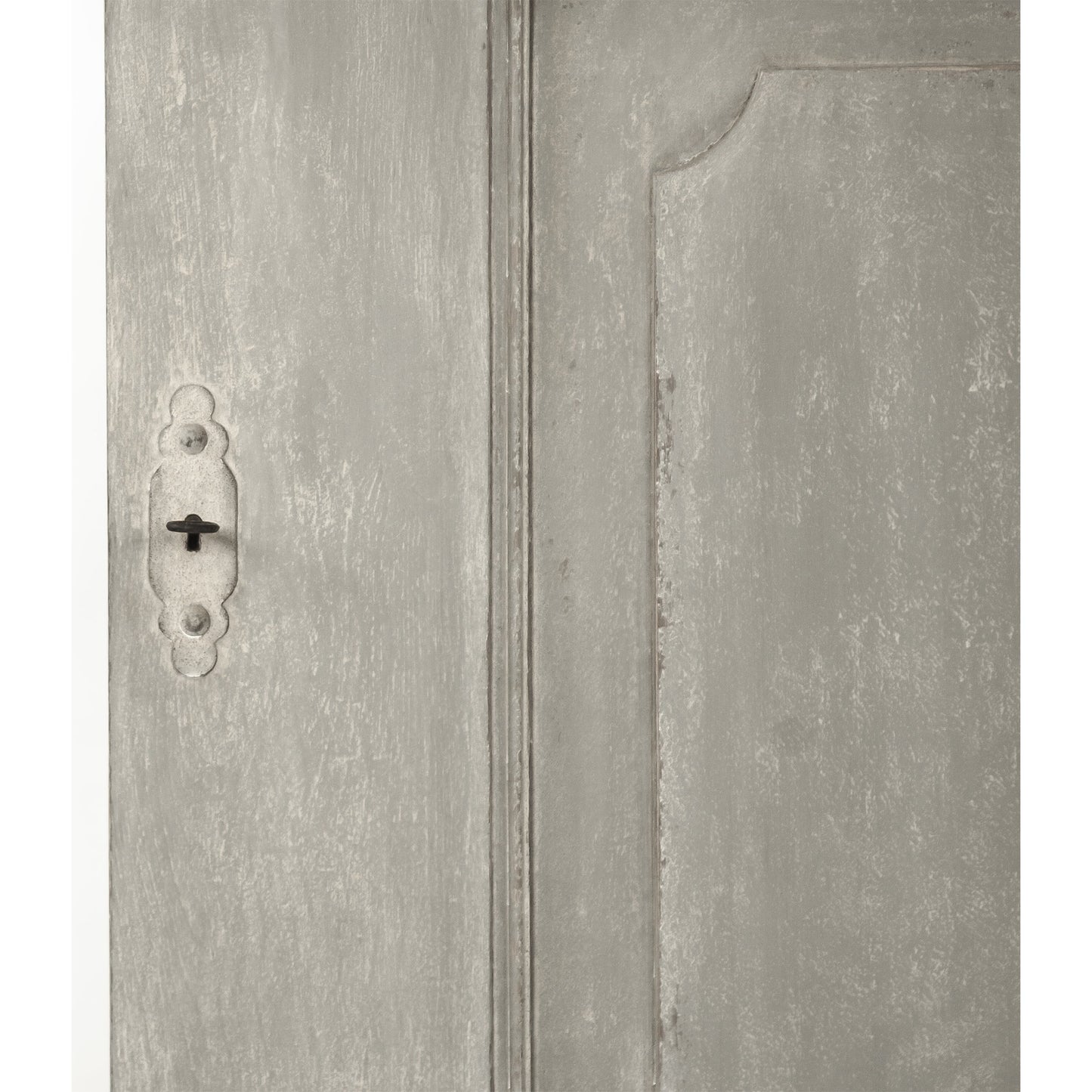 004 S-336564 | Closeup | Angelo Cabinet by Zentique in light gray and pine, poplar. Made from pine, poplar in a traditional style.