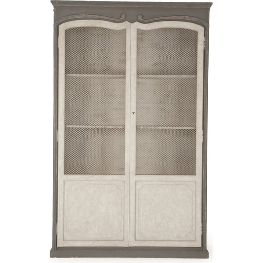 Alexander Cabinet by Zentique in distressed off-white, distressed gray and pine, poplar. Made from pine, poplar in a cottage & farmhouse style.