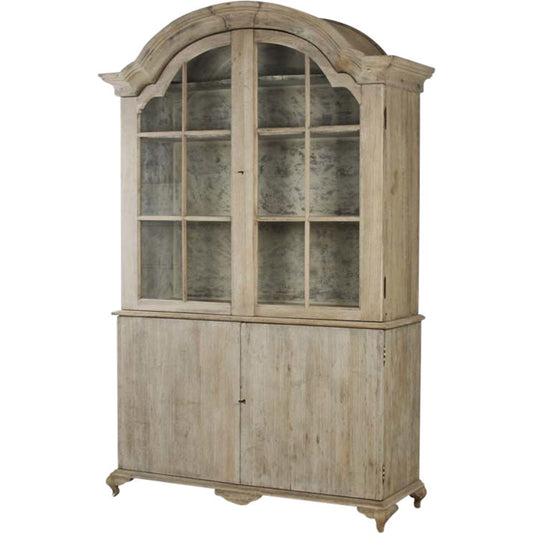 Hugh Cabinet by Zentique in weathered, distressed off-white and beech, poplar. Made from beech, poplar in a traditional style.