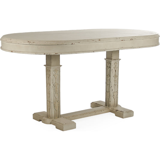 Rennes Table by Zentique in distressed taupe and birch, poplar. Made from birch, poplar in a modern style.