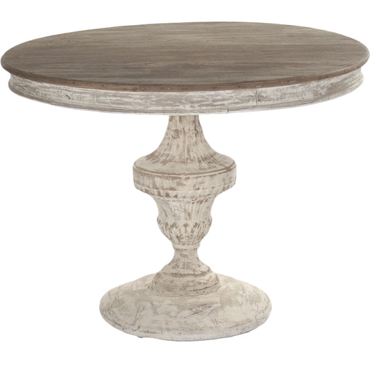Jesse Table by Zentique in natural top, distressed base and poplar, elm. Made from poplar, elm in a cottage & farmhouse style.