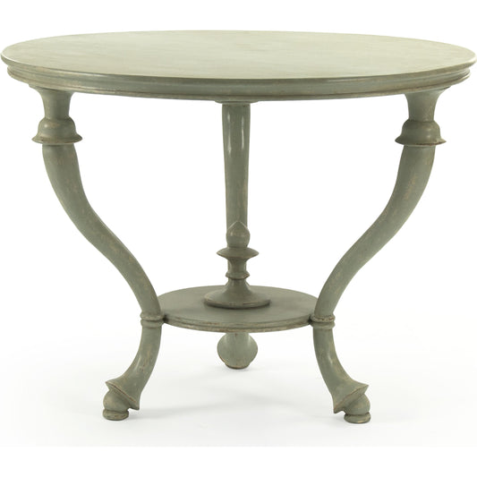 Quennel Table by Zentique in distressed sage and birch, plywood. Made from birch, plywood in a traditional style.