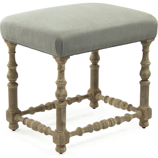 Giselle Counter Stool by Zentique in dry natural birch, seafoam green raw silk and birch. Made from birch in a traditional style.