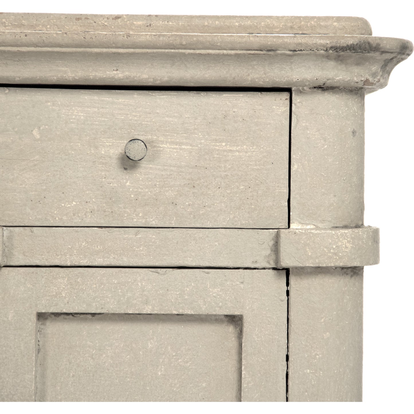 006 S-337009 | Closeup | Danil Chest by Zentique in distressed top, antique beige base and pine, poplar. Made from pine, poplar in a traditional style.