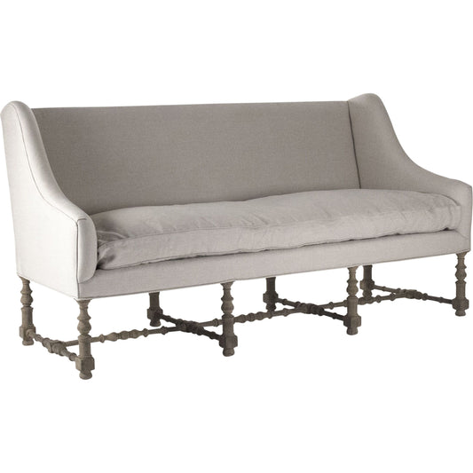 Worden Bench by Zentique in linen and birch. Made from birch in a traditional style.