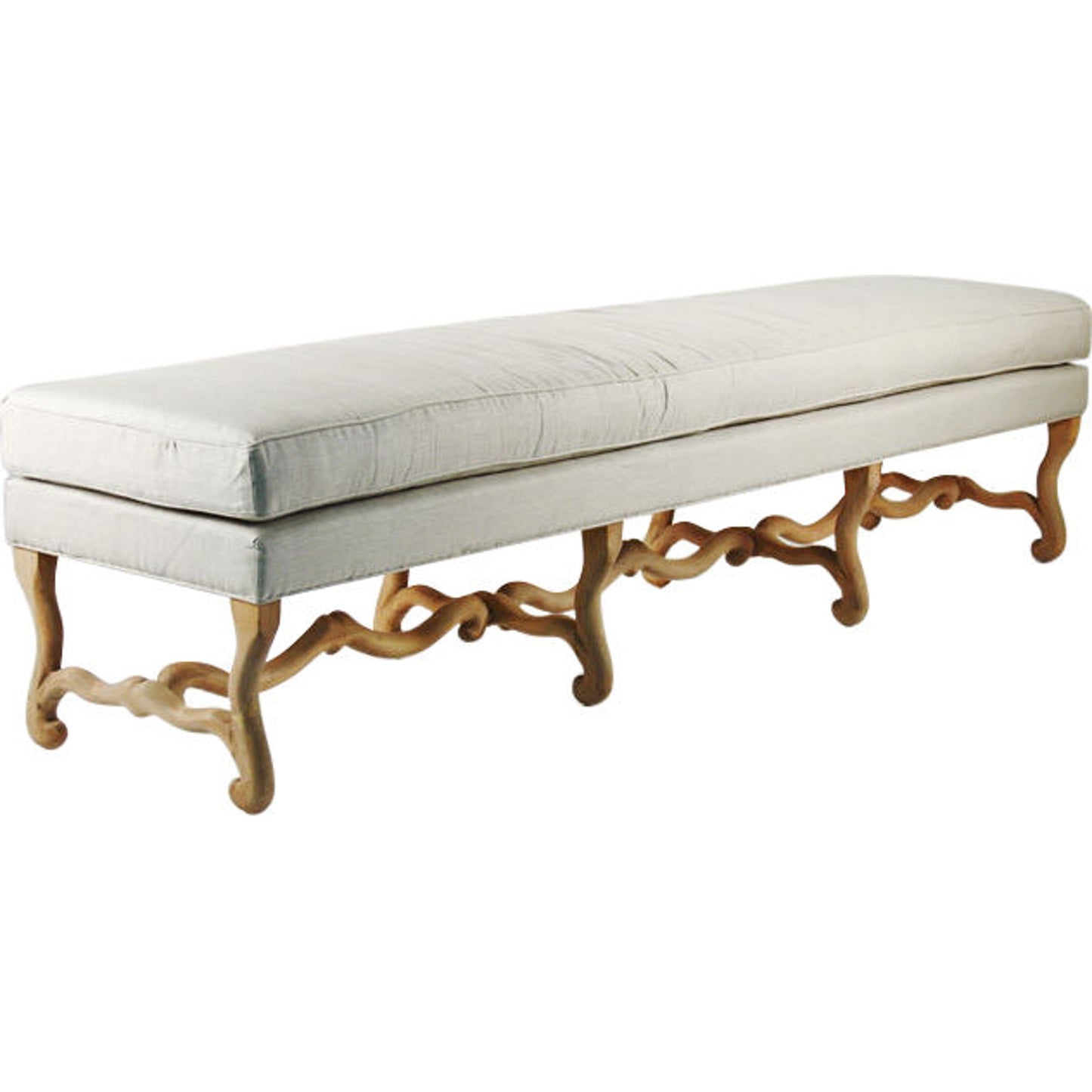 000 S-336921 | Primary Silo | Cloris Bench by Zentique in beige linen and birch, oak, plywood. Made from birch, oak, plywood in a transitional style.
