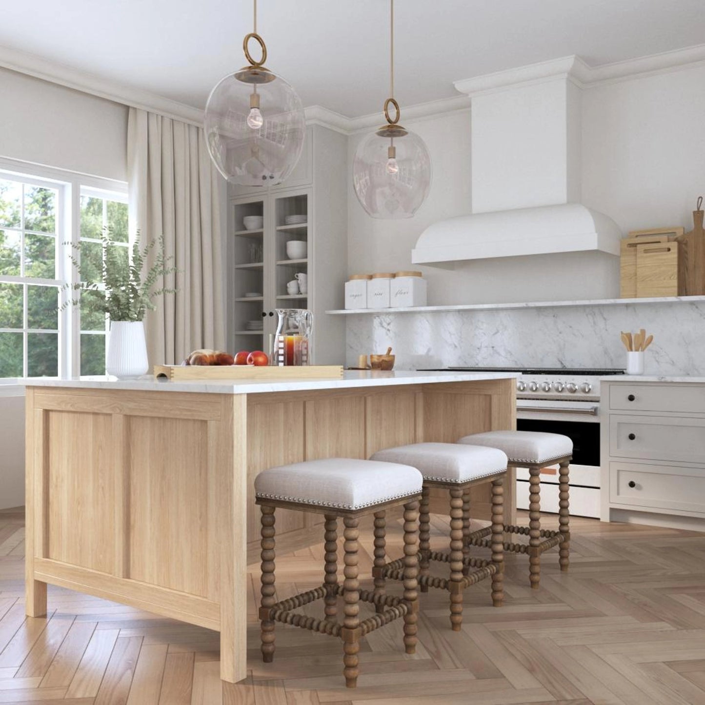 004 S-328920 | Lifestyle | Calix Pendant by Uttermost in aged brass. Made from steel, glass in a transitional style.