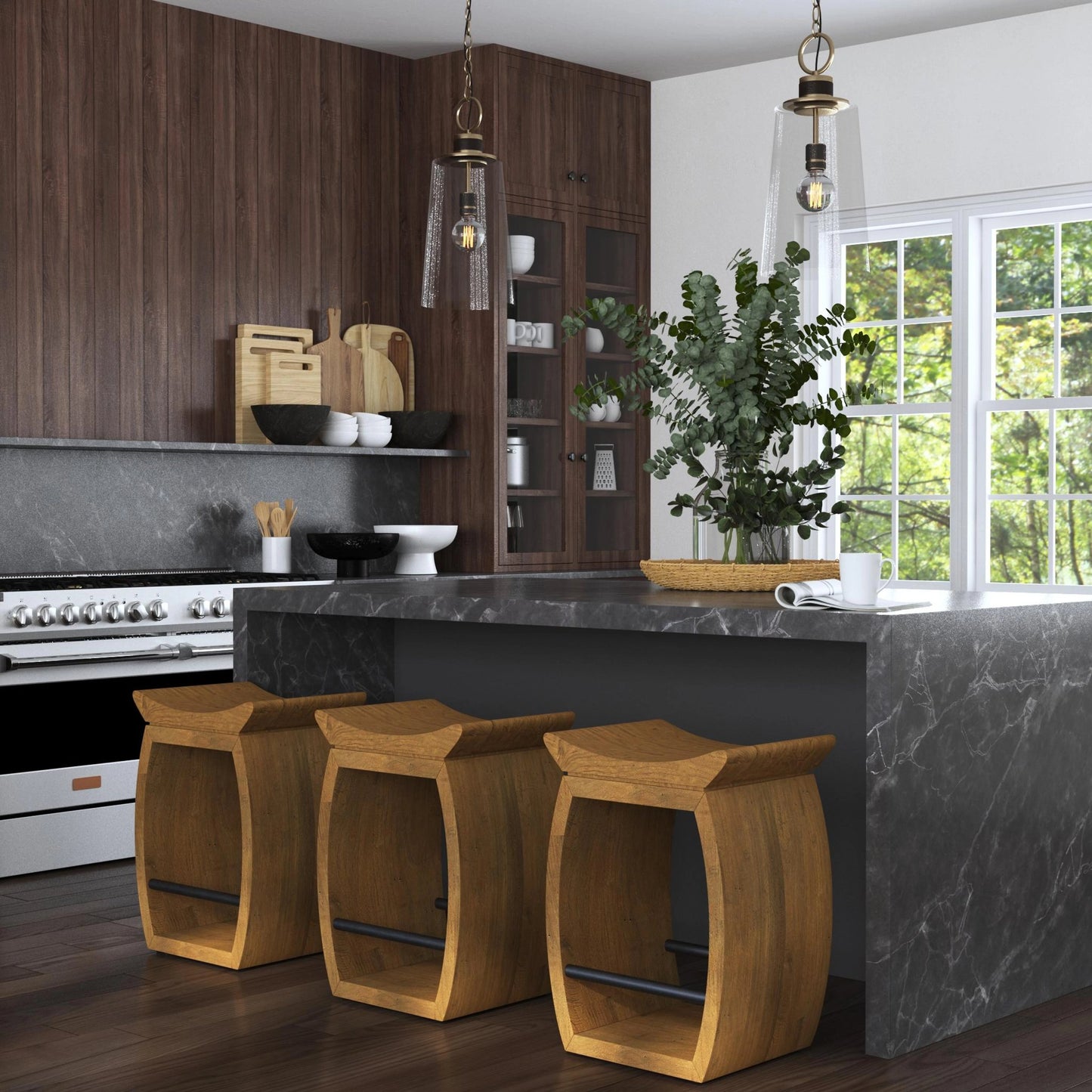 004 SR-801615 | Lifestyle | Rosston Mini Pendant by Uttermost. Made from steel, glass in a modern style.