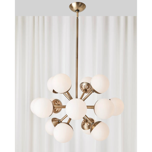 Droplet 16 Light Chandelier by Uttermost in brass. Made from steel, glass in a modern style.