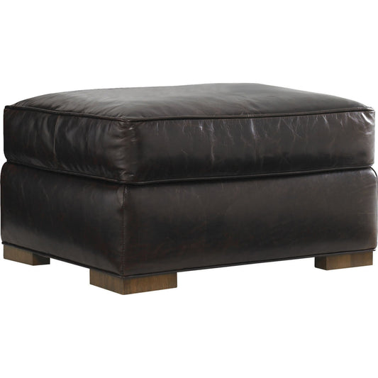 001 SR-835321 | Primary Silo | Edgemere Leather Ottoman by Lexington in brown leather. Made from unique in a modern style.