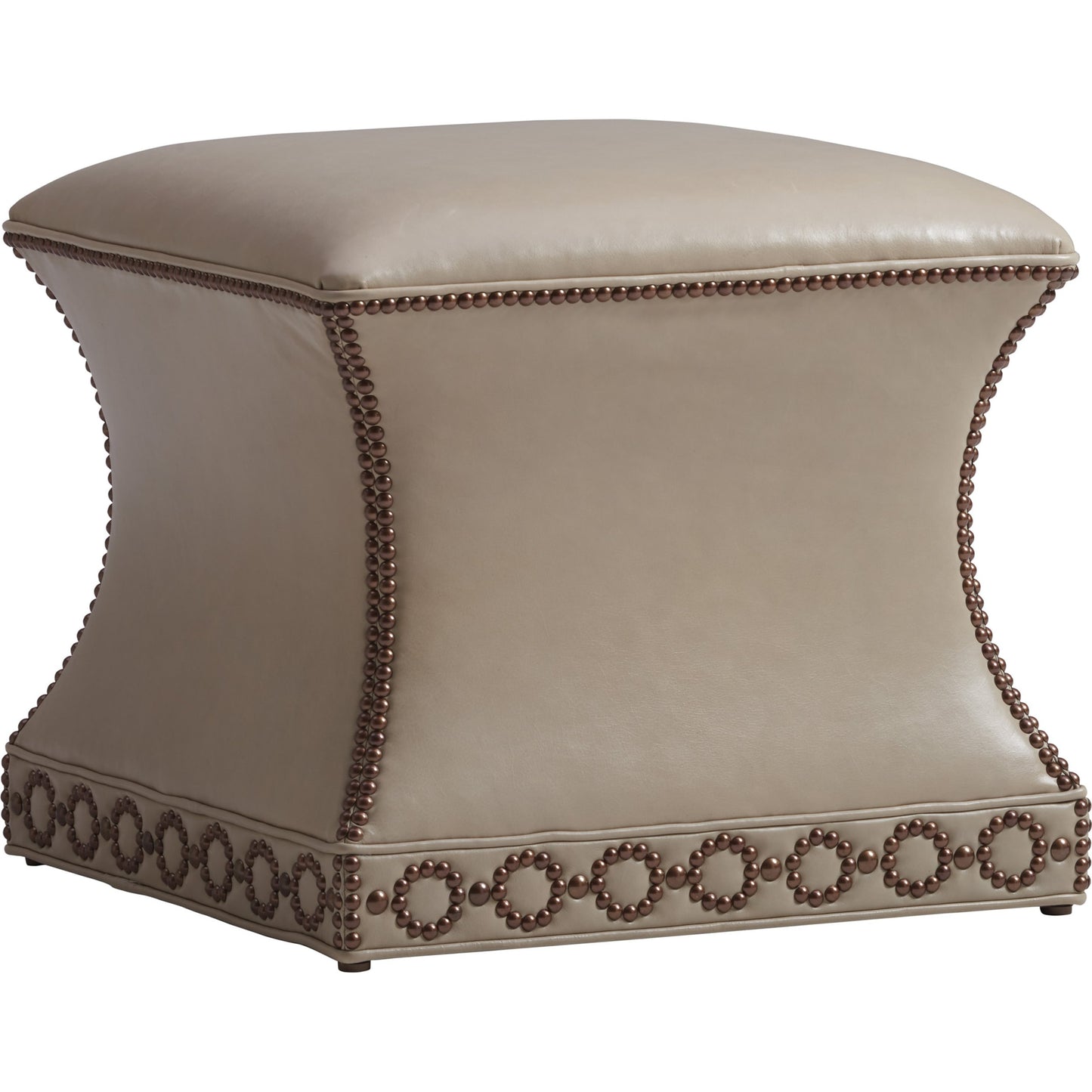 001 SR-835528 | Additional Silo | Merino Leather Ottoman by Lexington in champagne and leather. Made from unique in a transitional style.