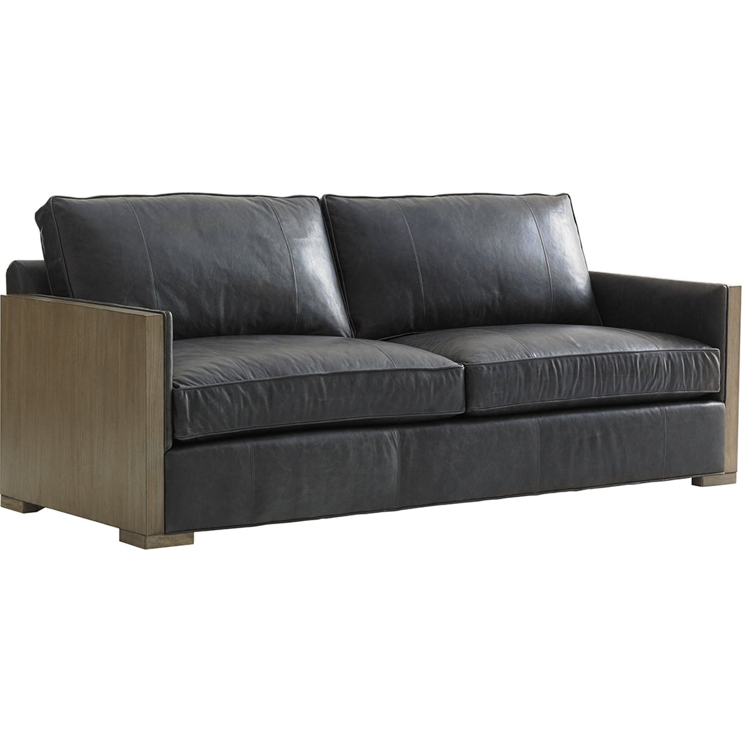 001 SR-835306 | Additional Silo | Delshire Leather Sofa by Lexington in black. Made from unique in a modern style.