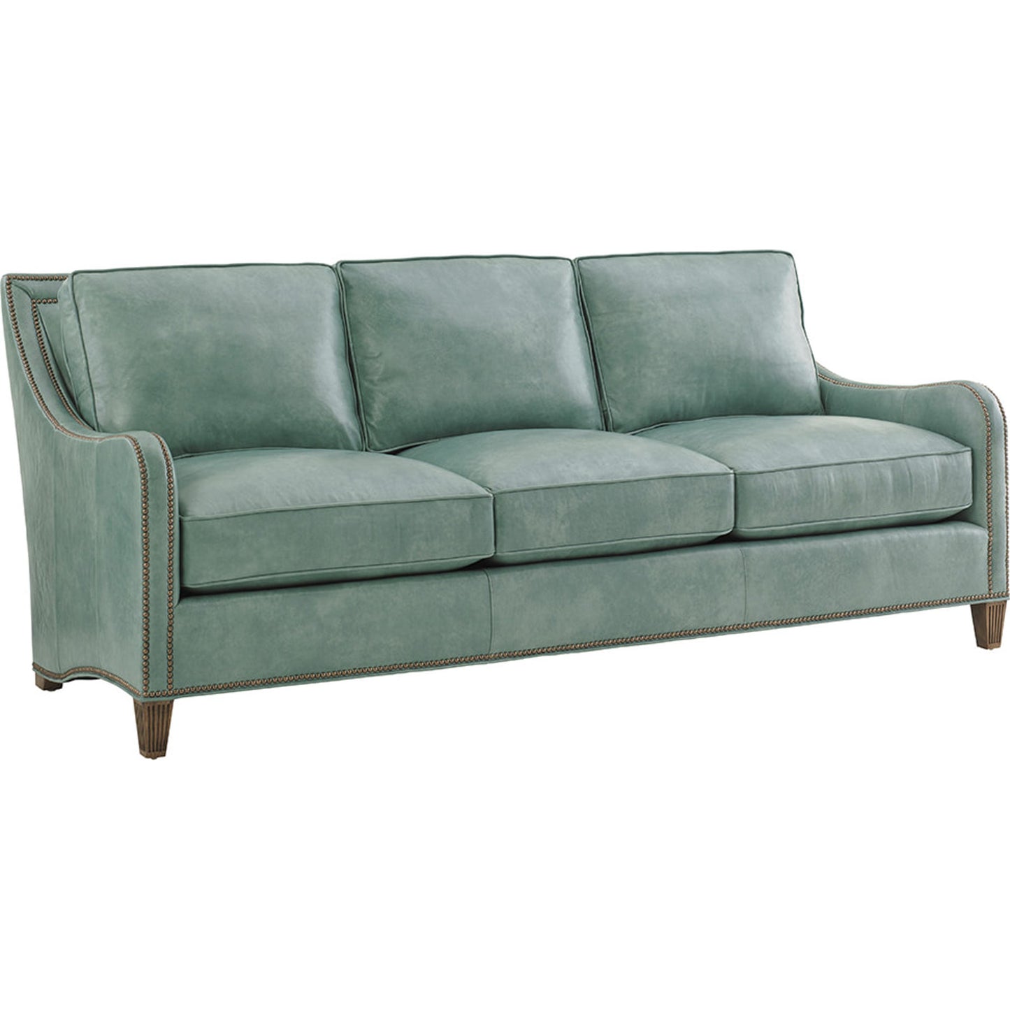 001 SR-836195 | Primary Silo | Koko Leather Sofa by Tommy Bahama Home in sea mist. Made from sea mist in a transitional style.