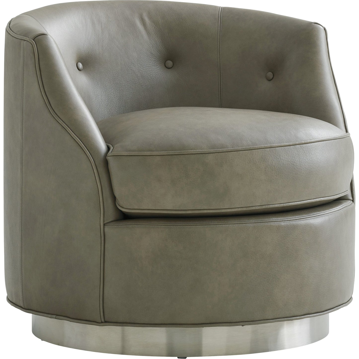 001 SR-835597 | Additional Silo | Piper Leather Swivel Chair by Lexington in gray and leather. Made from unique in a modern style.