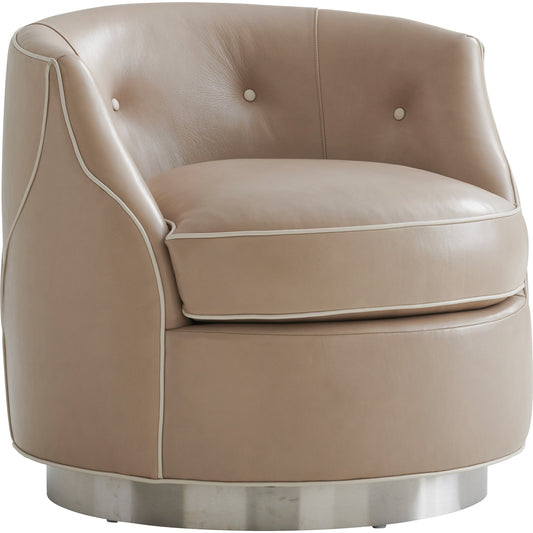 001 SR-835627 | Primary Silo | Roberston Leather Swivel Chair by Lexington in taupe. Made from unique in a modern style.