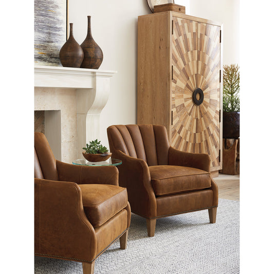 Princeton Leather Chair by Tommy Bahama Home in brown and leather. Made from unique in a rustic style.