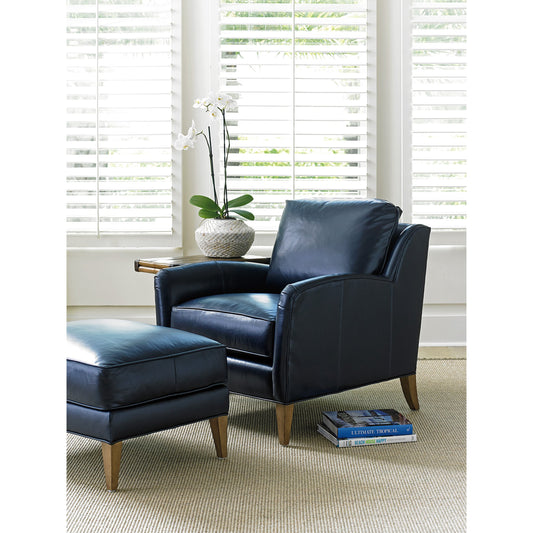 Coconut Grove Leather Ottoman by Tommy Bahama Home in gulf shore. Made from unique in a transitional style.