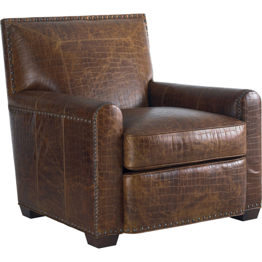 Stirling Park Leather Chair by Tommy Bahama Home in brown. Made from unique in a rustic style.