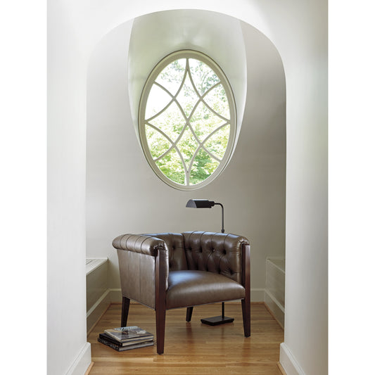 Brookville Leather Chair by Lexington. Made from unique in a transitional style.