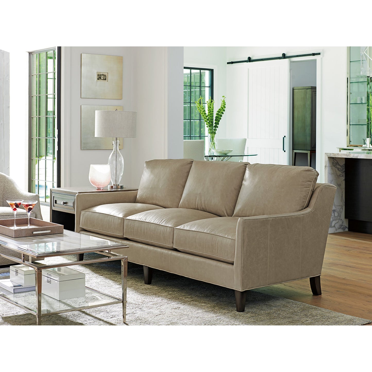 011 SR-835109 | Lifestyle | Athene Stainless Cocktail Table by Lexington. Made from unique in a transitional style.
