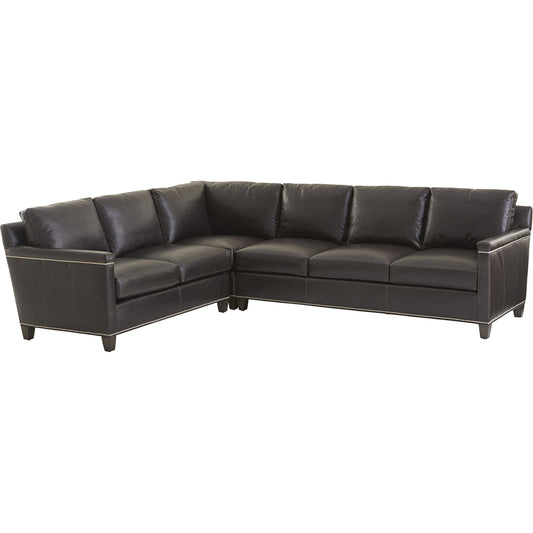 Strada Leather Sectional Sofa by Lexington in brown. Made from unique in a transitional style.