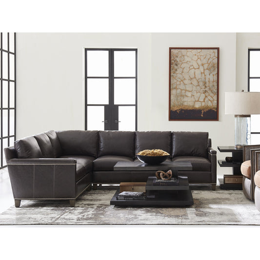 Strada Leather Sectional Sofa by Lexington in brown. Made from unique in a transitional style.